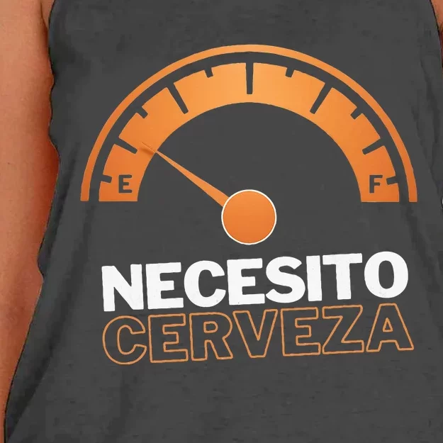 Necesito Cerveza Funny Spanish Beer Lover Women's Knotted Racerback Tank