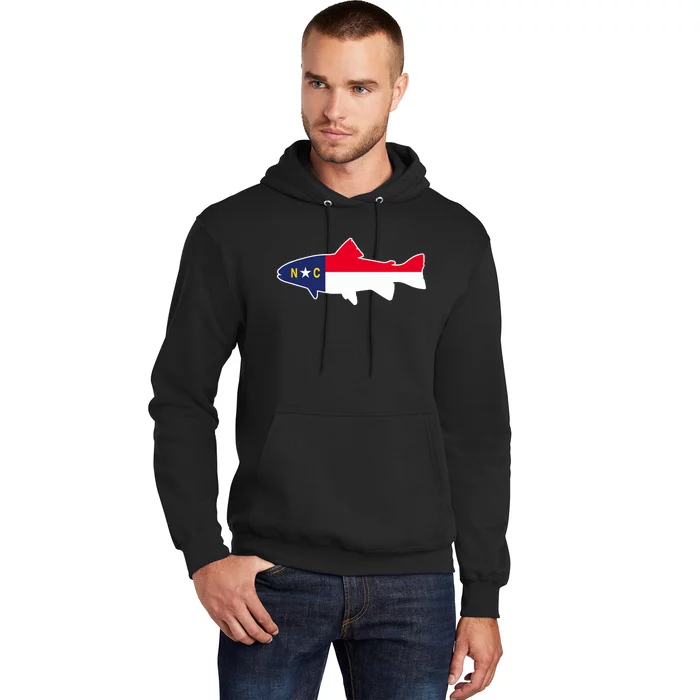 North Carolina Flag with Trout Fish Hoodie