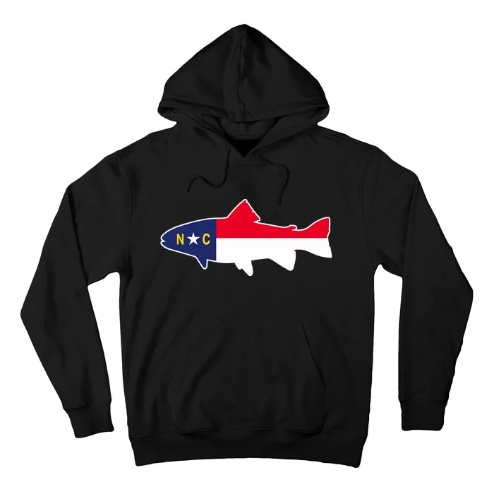 North Carolina Flag with Trout Fish Hoodie