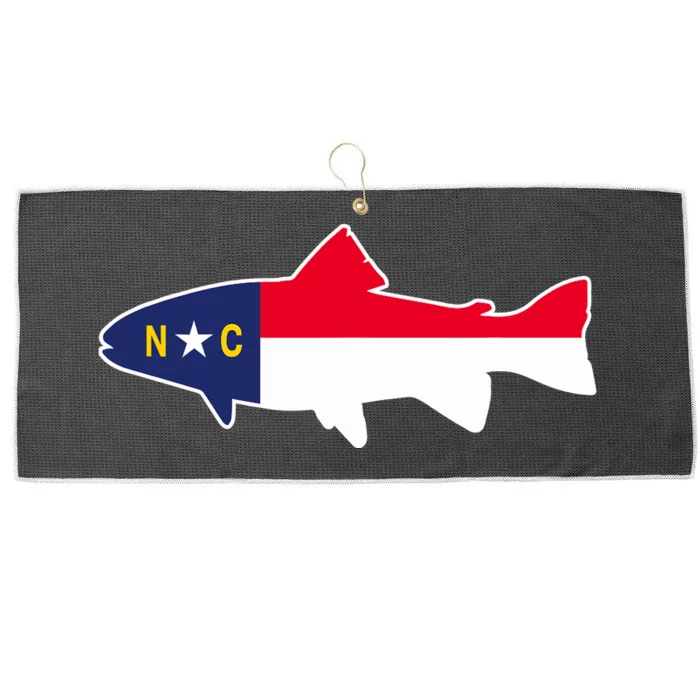 North Carolina Flag with Trout Fish Large Microfiber Waffle Golf Towel