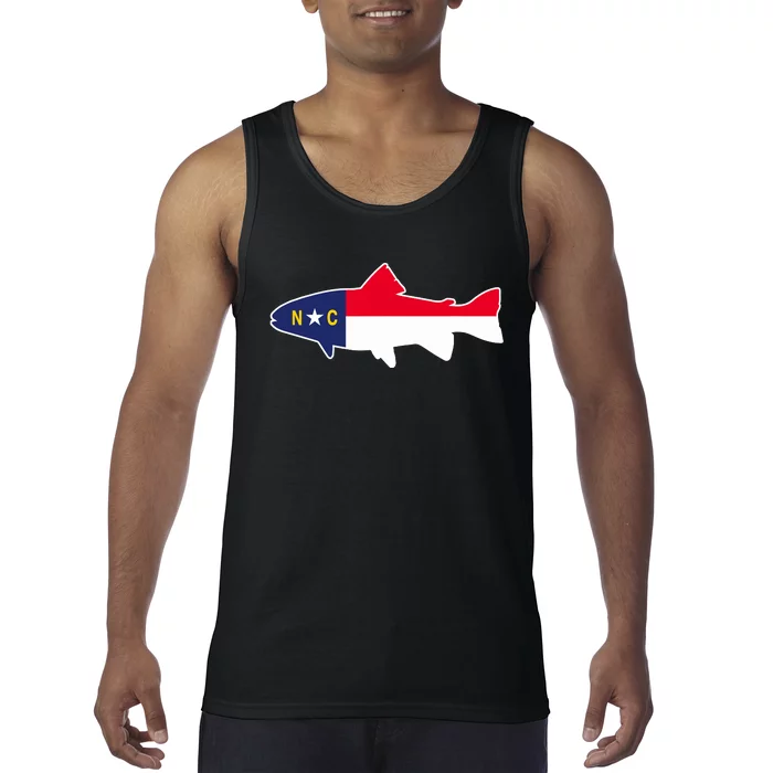 North Carolina Flag with Trout Fish Tank Top