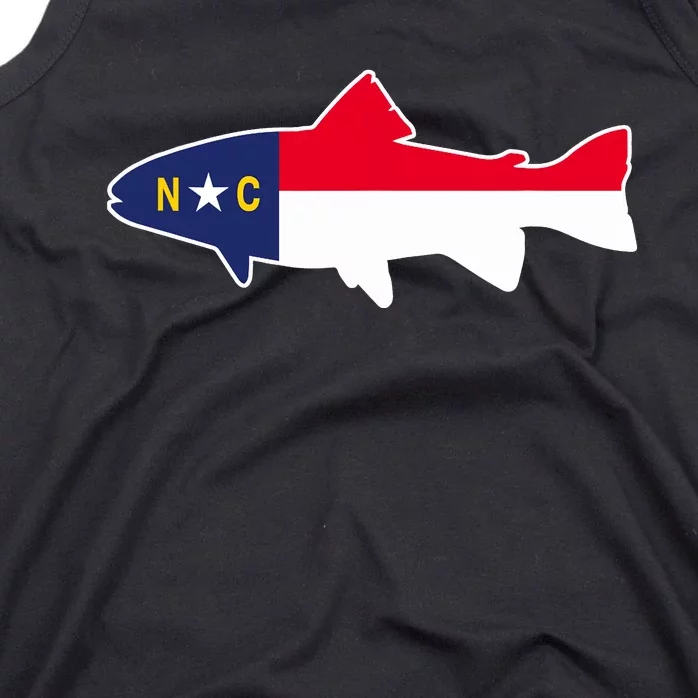 North Carolina Flag with Trout Fish Tank Top