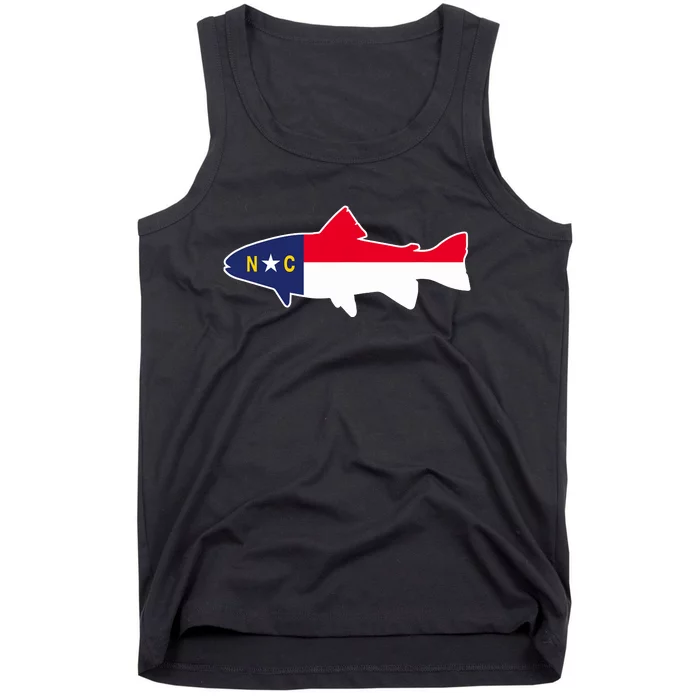 North Carolina Flag with Trout Fish Tank Top