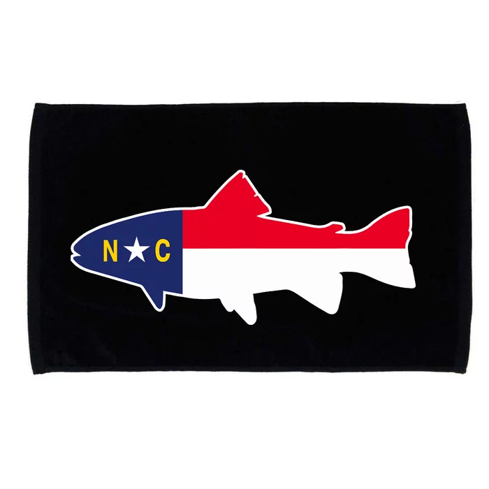 North Carolina Flag with Trout Fish Microfiber Hand Towel