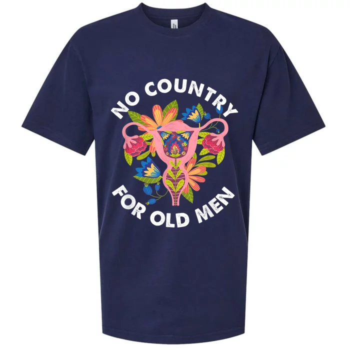 No Country For Old Men Floral Uterus Feminist Women Rights Sueded Cloud Jersey T-Shirt