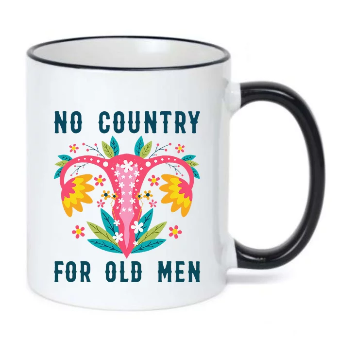 No Country For Old floral vagina uterus  Rights Black Color Changing Mug