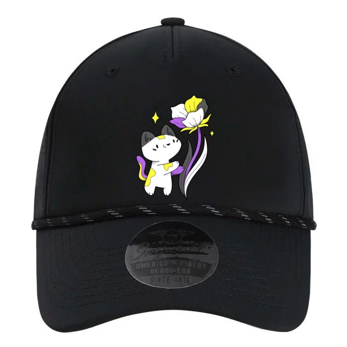 Nonbinary Cat Flower Nonbinary Flag Lgbt Nonbinary Pride Gift Performance The Dyno Cap