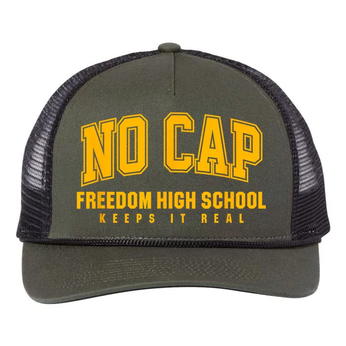 No Cap Freedom High School Keepin It Real Retro Rope Trucker Hat Cap