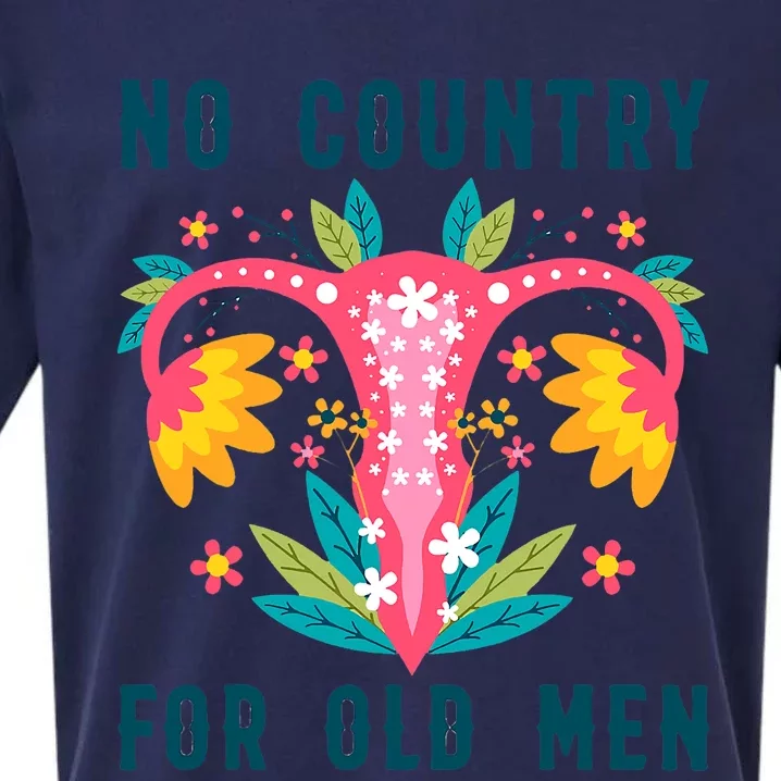 No Country For Old Men Floral Vagina Uterus Women Rights Sueded Cloud Jersey T-Shirt