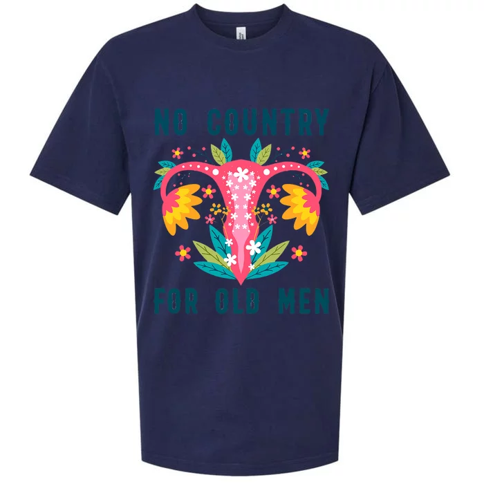 No Country For Old Men Floral Vagina Uterus Women Rights Sueded Cloud Jersey T-Shirt