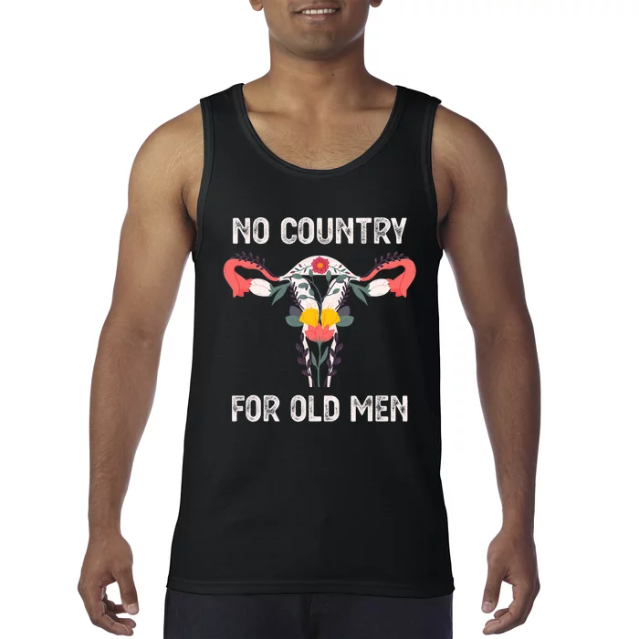 No Country For Old Men Funny Floral Vagina Uterus Tank Top