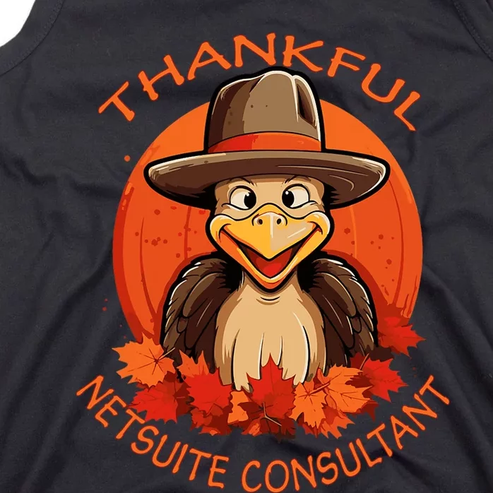 Netsuite Consultant Funny Thanksgiving Turkey & Fall Tank Top