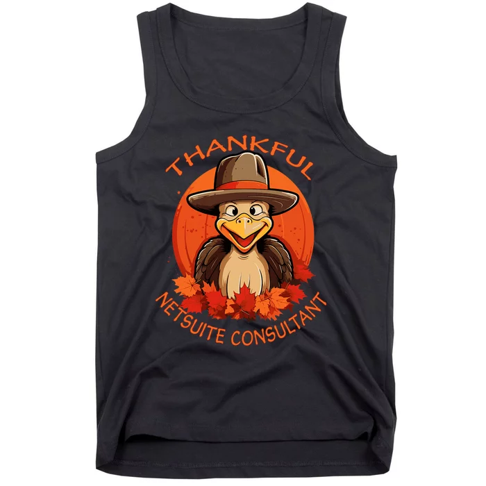 Netsuite Consultant Funny Thanksgiving Turkey & Fall Tank Top