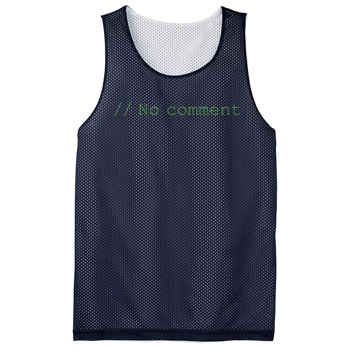 No Comment Funny Programmer Mesh Reversible Basketball Jersey Tank