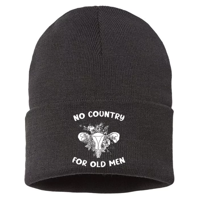 No Country For Old Men Uterus Feminist Women Rights Sustainable Knit Beanie