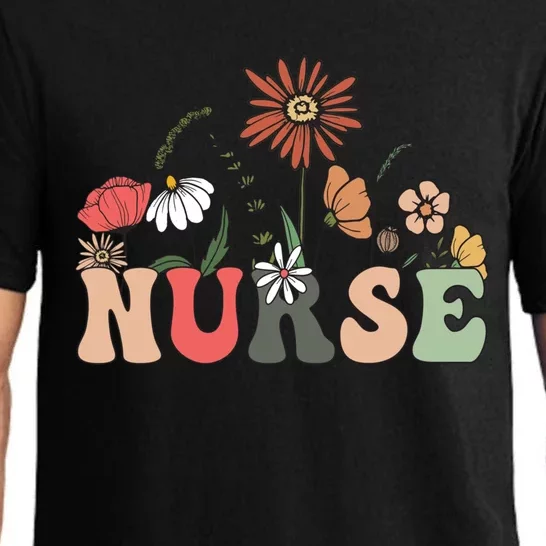 Nurse Cute Flowers Rn Nurse Wildflowers Gift Pajama Set