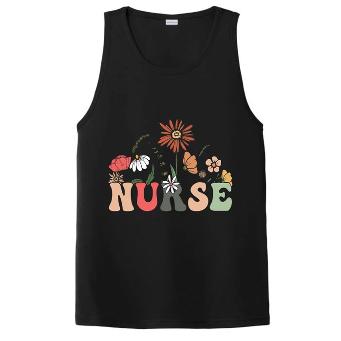 Nurse Cute Flowers Rn Nurse Wildflowers Gift Performance Tank