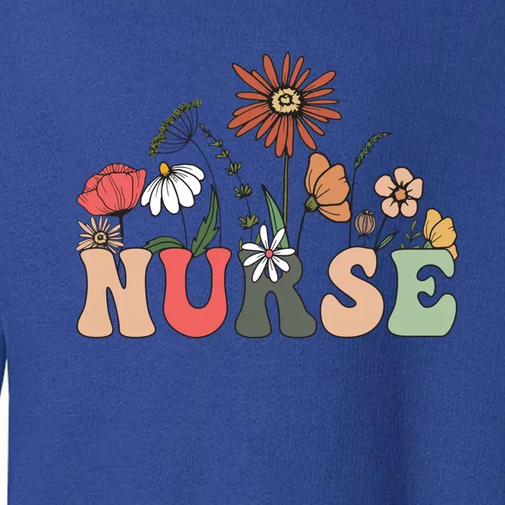 Nurse Cute Flowers Rn Nurse Wildflowers Gift Toddler Sweatshirt