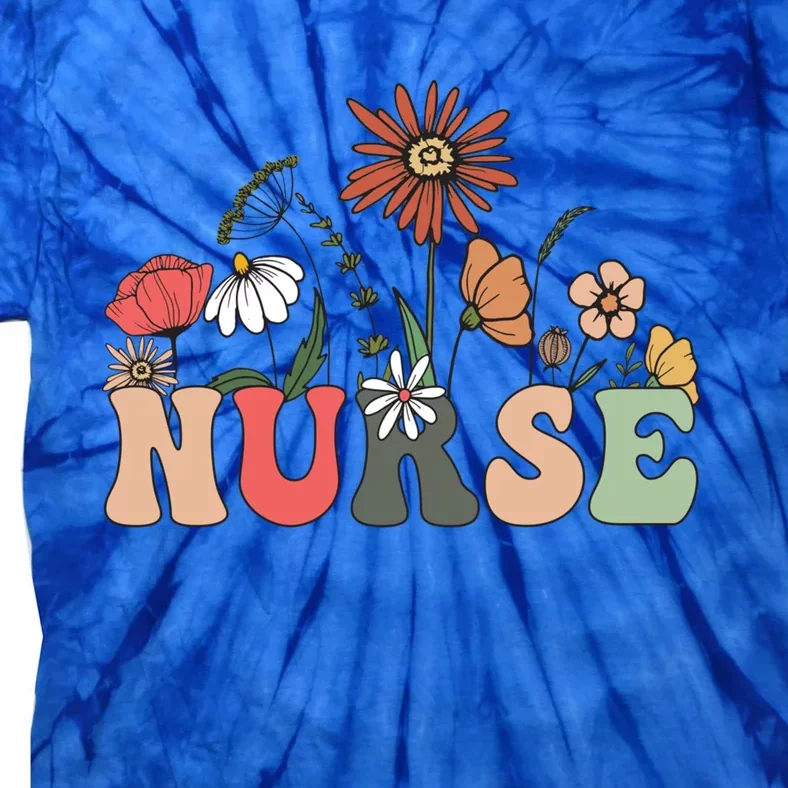 Nurse Cute Flowers Rn Nurse Wildflowers Gift Tie-Dye T-Shirt