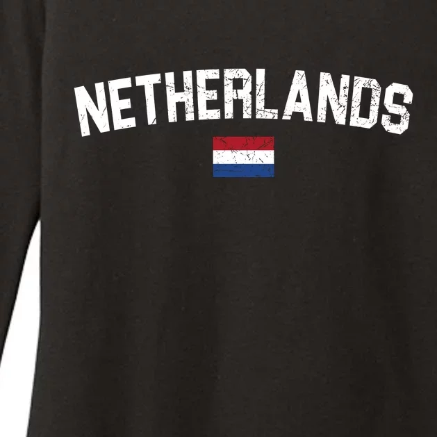 Netherlands Country Flag Logo Womens CVC Long Sleeve Shirt