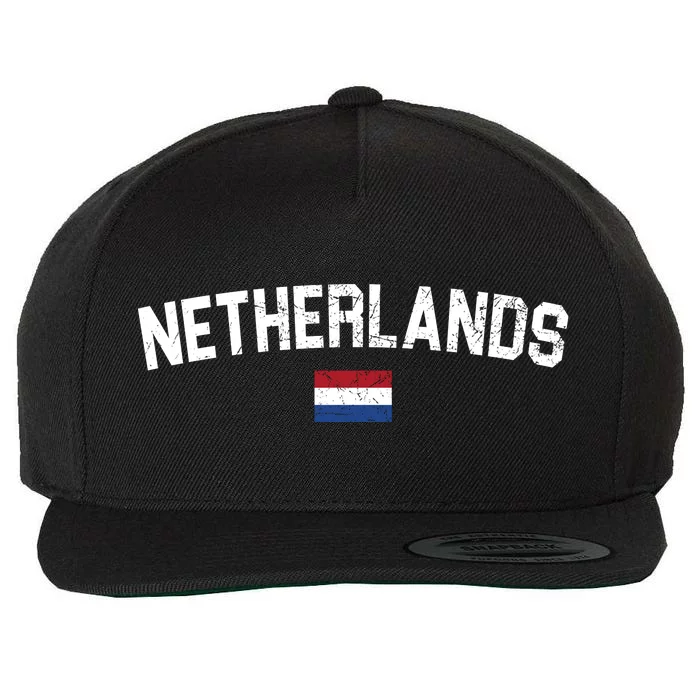 Netherlands Country Flag Logo Wool Snapback Cap