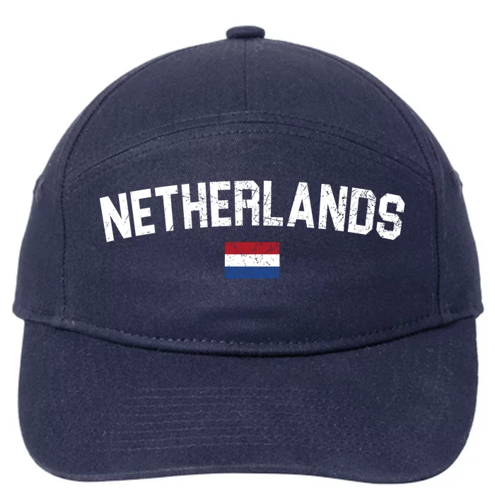 Netherlands Country Flag Logo 7-Panel Snapback Hat