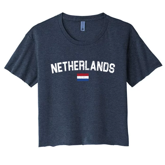 Netherlands Country Flag Logo Women's Crop Top Tee