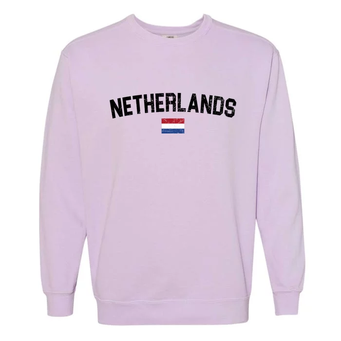 Netherlands Country Flag Logo Garment-Dyed Sweatshirt