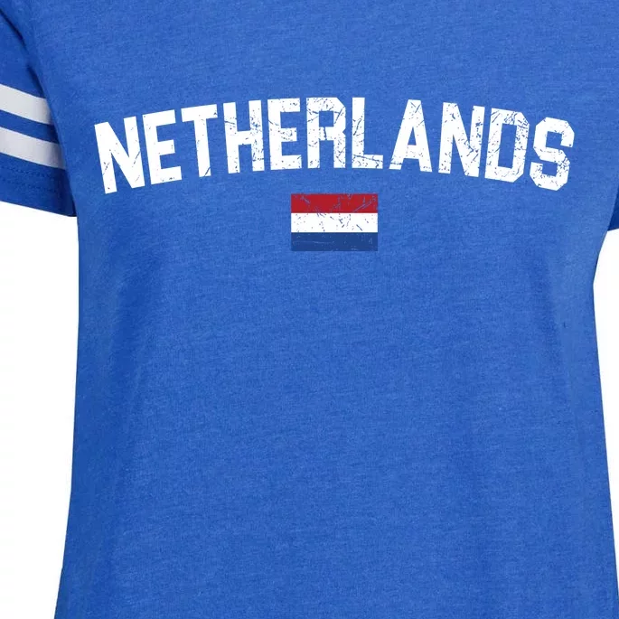 Netherlands Country Flag Logo Enza Ladies Jersey Football T-Shirt