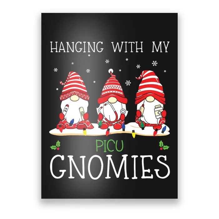 Nurse Christmas Gnome Cool Picu Nurse Christmas Lights Poster