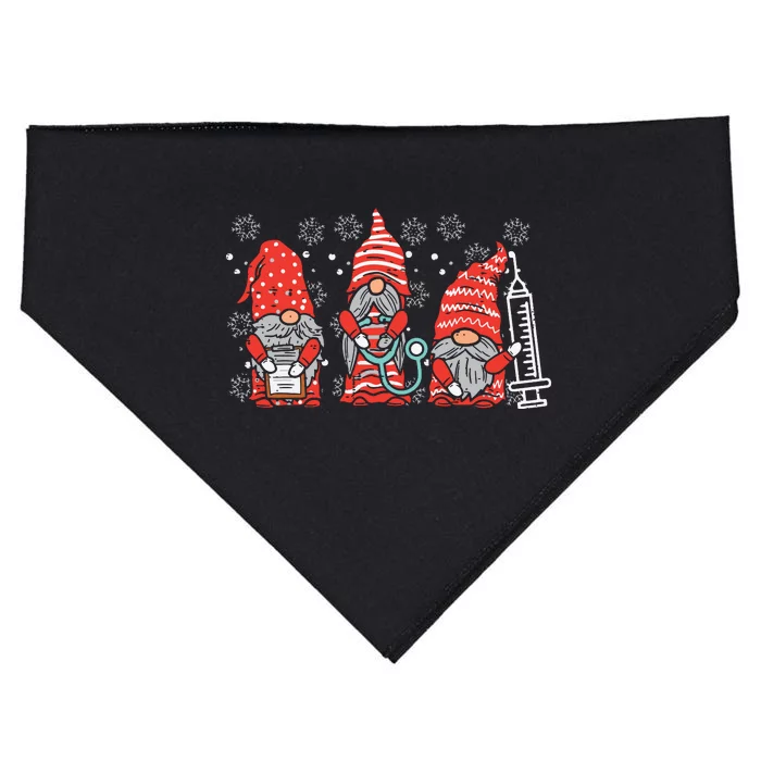 Nurse Christmas Gnomes Cute Xmas Scrub Top For Nurses Women USA-Made Doggie Bandana