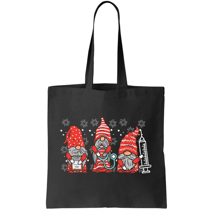 Nurse Christmas Gnomes Cute Xmas Scrub Top For Nurses Women Tote Bag