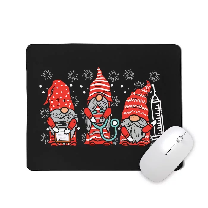 Nurse Christmas Gnomes Cute Xmas Scrub Top For Nurses Women Mousepad