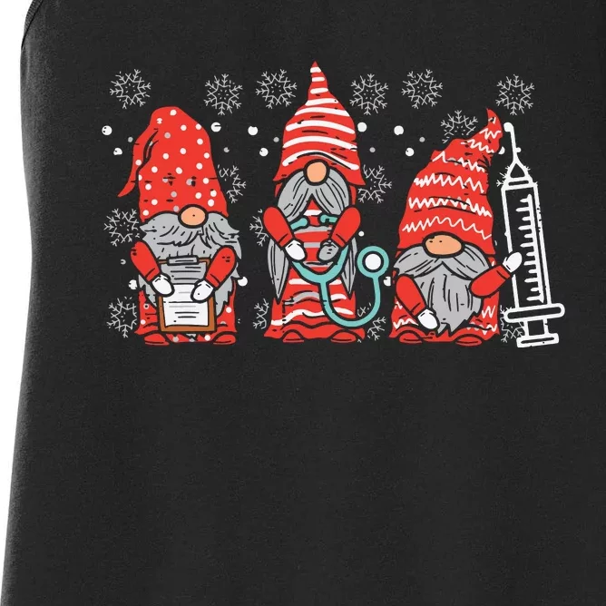 Nurse Christmas Gnomes Cute Xmas Scrub Top For Nurses Women Women's Racerback Tank