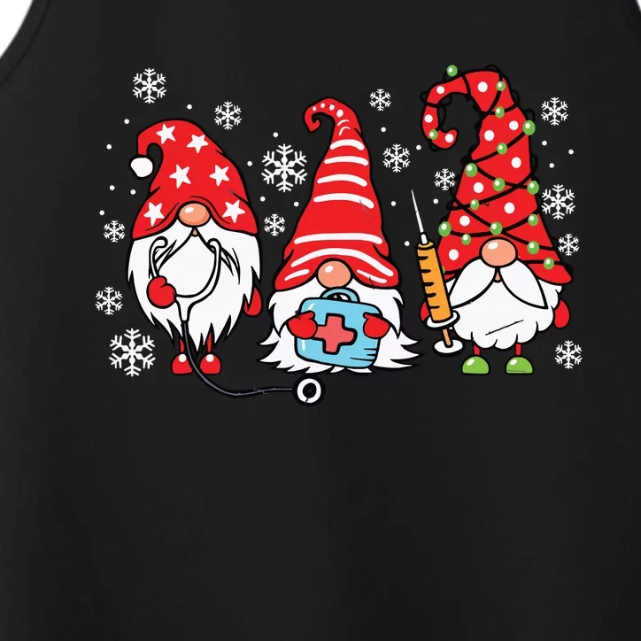 Nurse Christmas Gnomes Xmas Scrub Top Er Rn Nursing Gnomies Performance Tank