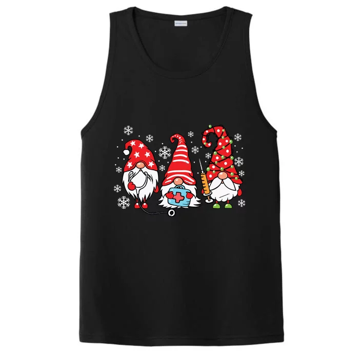 Nurse Christmas Gnomes Xmas Scrub Top Er Rn Nursing Gnomies Performance Tank