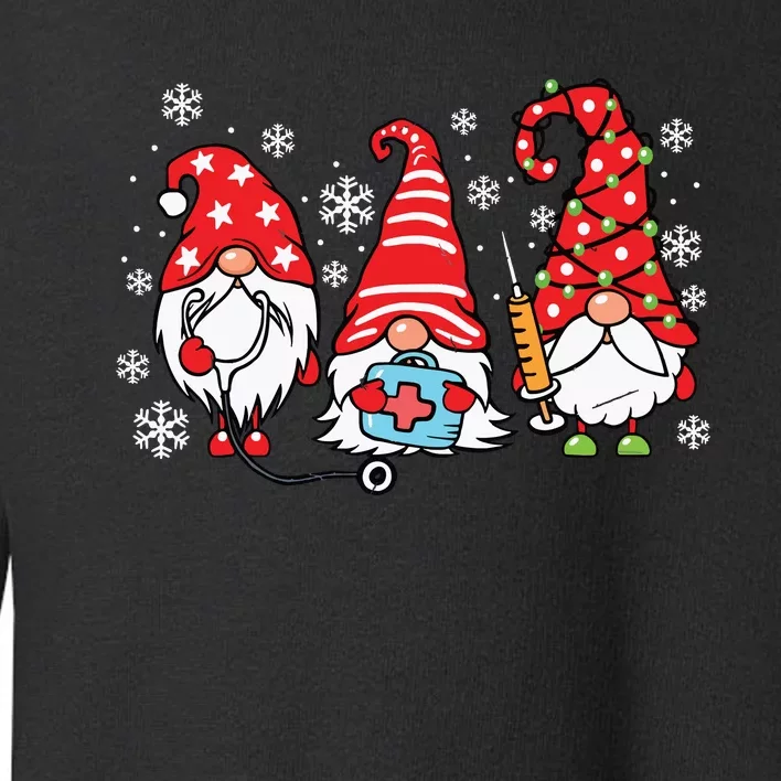 Nurse Christmas Gnomes Xmas Scrub Top Er Rn Nursing Gnomies Toddler Sweatshirt