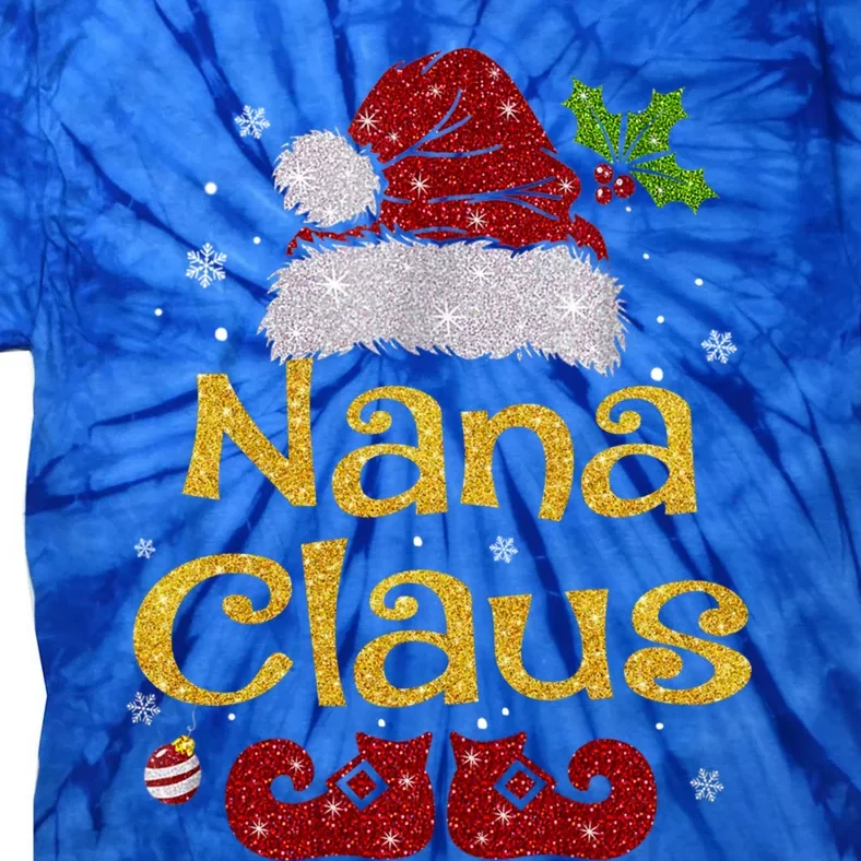 Nana Claus Gift Christmas Pajama Family Matching Xmas Gift Tie-Dye T-Shirt