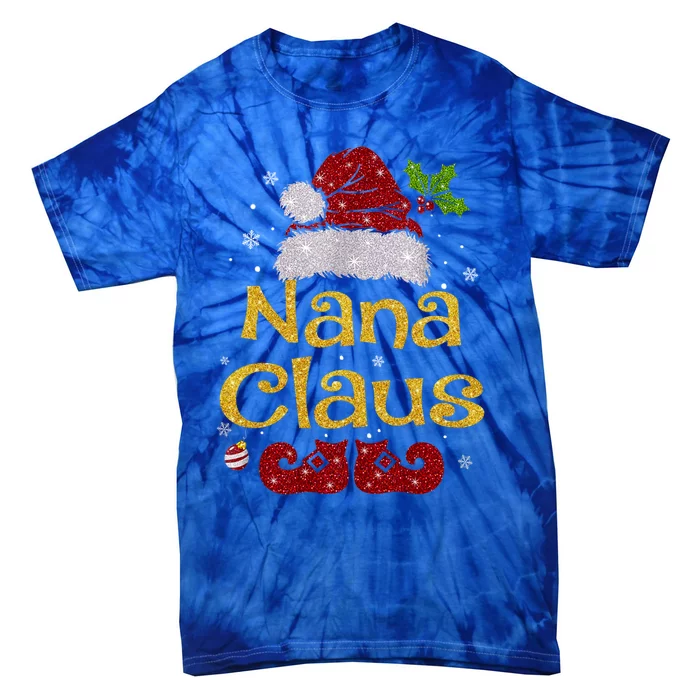 Nana Claus Gift Christmas Pajama Family Matching Xmas Gift Tie-Dye T-Shirt