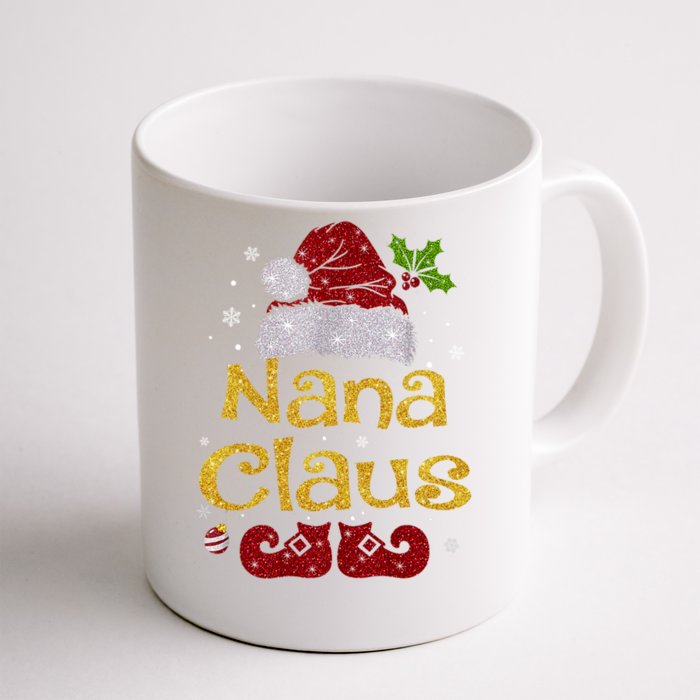 Nana Claus Gift Christmas Pajama Family Matching Xmas Gift Front & Back Coffee Mug