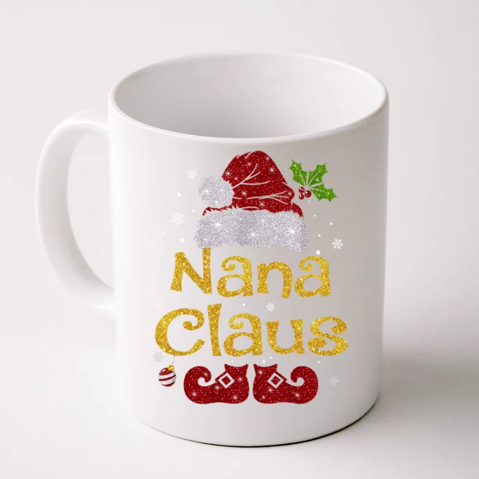 Nana Claus Gift Christmas Pajama Family Matching Xmas Gift Front & Back Coffee Mug