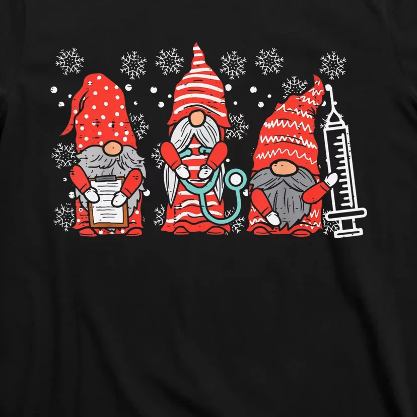 Nurse Christmas Gnomes Cute Nurses Xmas Pajamas PJs Women TShirt T-Shirt