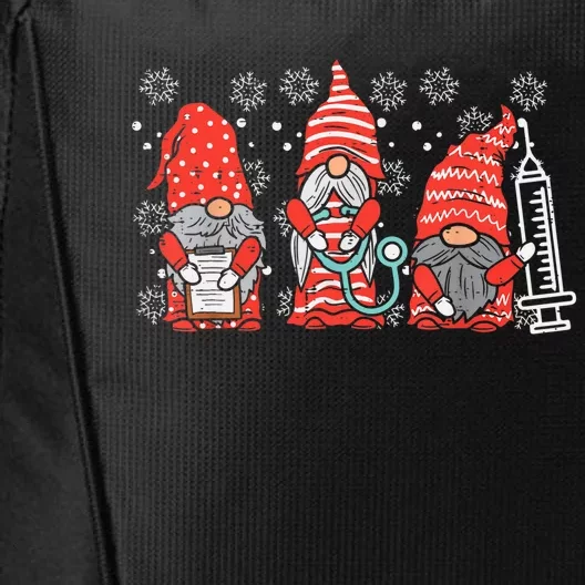 Nurse Christmas Gnomes Cute Nurses Xmas Pajamas PJs Women TShirt City Backpack