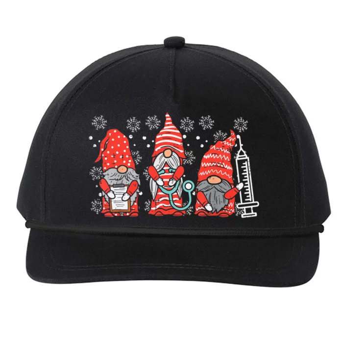 Nurse Christmas Gnomes Cute Nurses Xmas Pajamas PJs Women TShirt Snapback Five-Panel Rope Hat