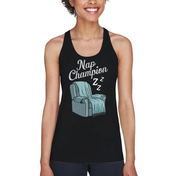 Nap Champion Grandpa And Dad And Papa May Nap Suddenly Women's Racerback Tank