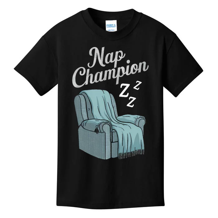 Nap Champion Grandpa And Dad And Papa May Nap Suddenly Kids T-Shirt