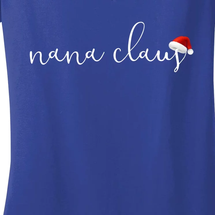 Nana Claus Grandma For Christmas Santa Plaid Gift Women's V-Neck T-Shirt