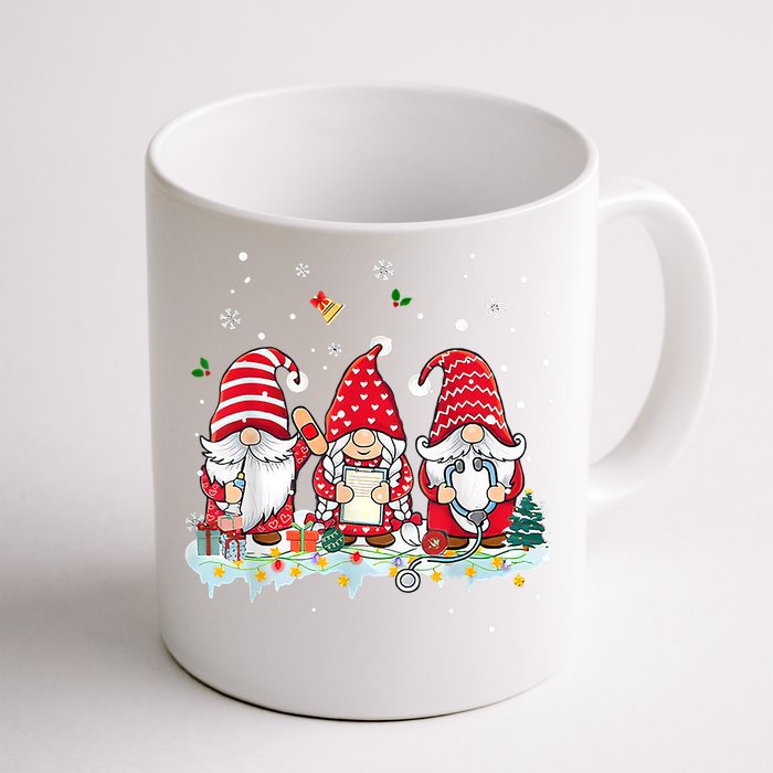 Nurse Christmas Gnomes Cute Xmas Scrub Top For Nurses Gift Front & Back Coffee Mug