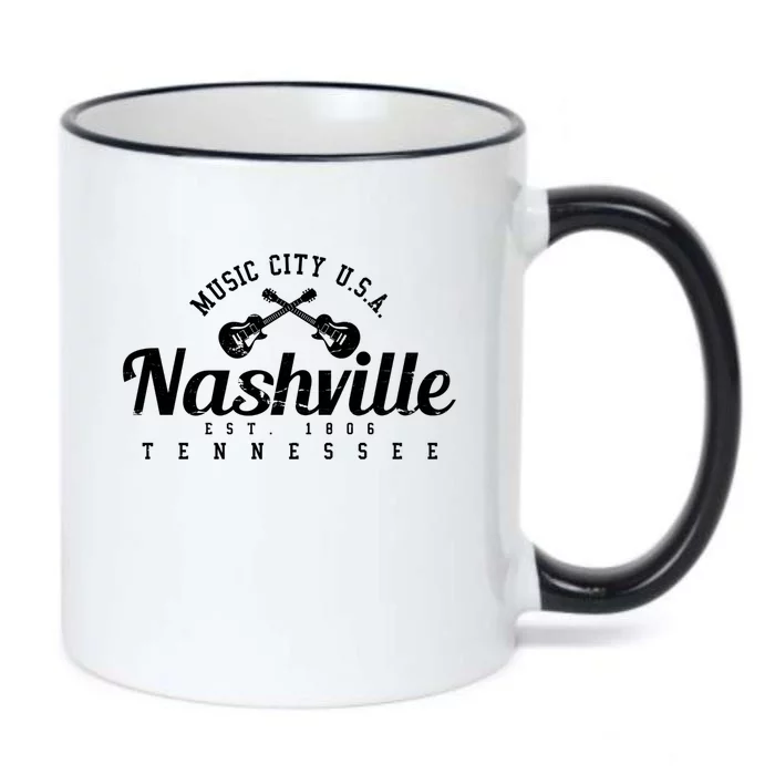 Nashville Cool Gift Cool Gift Country Music City Guitar Gift Cool Gift Black Color Changing Mug