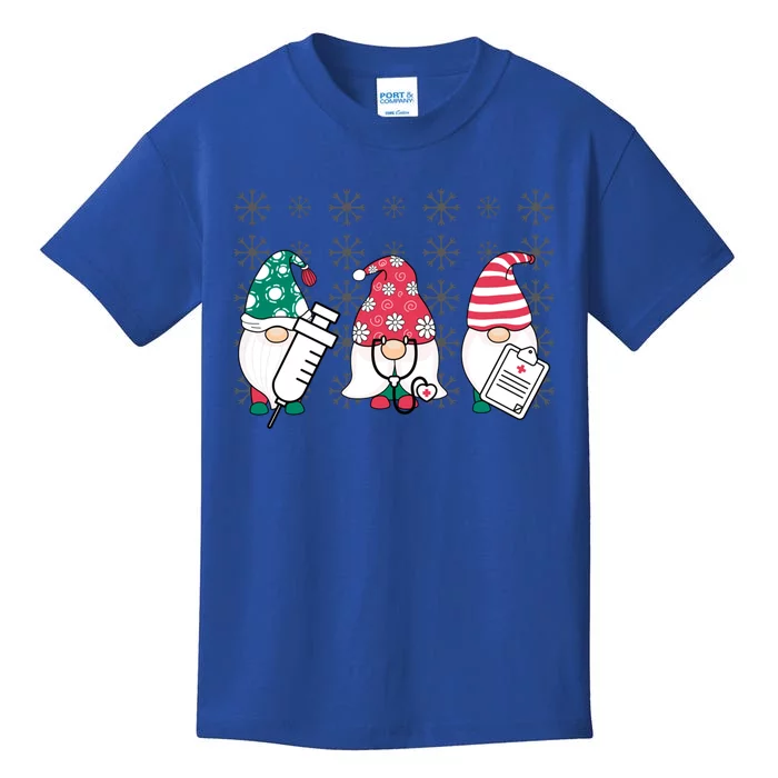 Nurse Christmas Gnomes Cute Nurses Xmas Pajamas Gift Kids T-Shirt